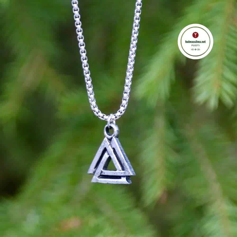 Viikinki kaulakoru valknut Amuletti koru Futhark riimut Pakana kauppa Koru lahjaksi Kaulakoru symboli