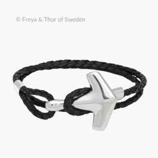 Freya & Thor of Sweden rannekoru Arch Hammer musta Thorin vasara Viikinki korut Pakana kauppa Korulahja miehelle Käsintehdyt hopeakorut