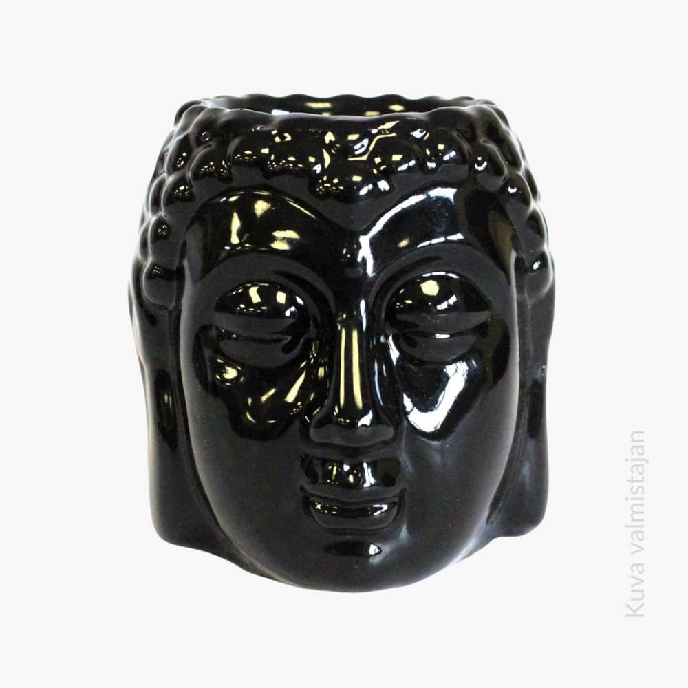 Tuoksulyhty Buddha Musta Pieni buddhan pää keramiikkaa