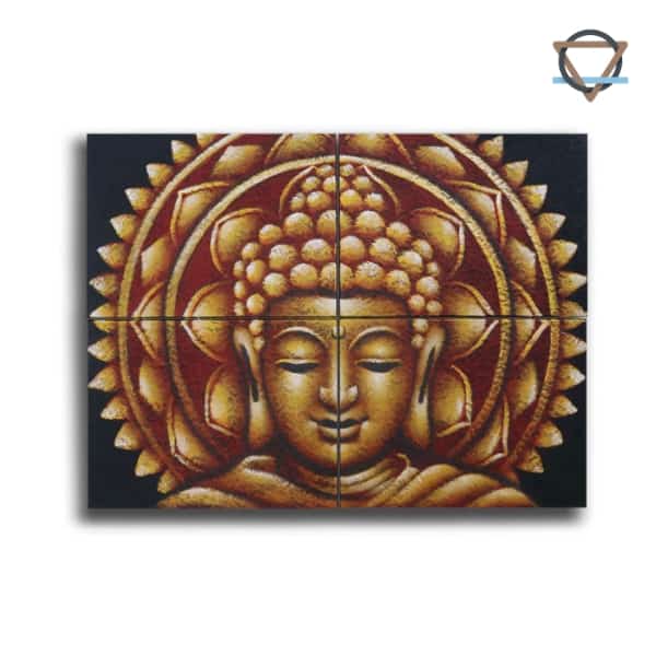 Buddha Maalaus 30×40 cm (4 kpl) Brocade Detail – Gold