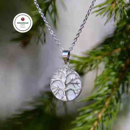 Elämänpuu Kaulakoru hopeaa Tree of life symboli Mytologiakorut Käsintehtyjä koruja