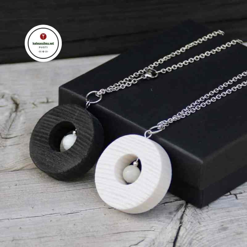 Kuu-ukko Crafts Moonstone Kaulakoru Täysikuu Kuultovalkoinen Käsintehtyjä koruja Kuu riipus Kuunvaiheet Puukorut Voimakivikorut