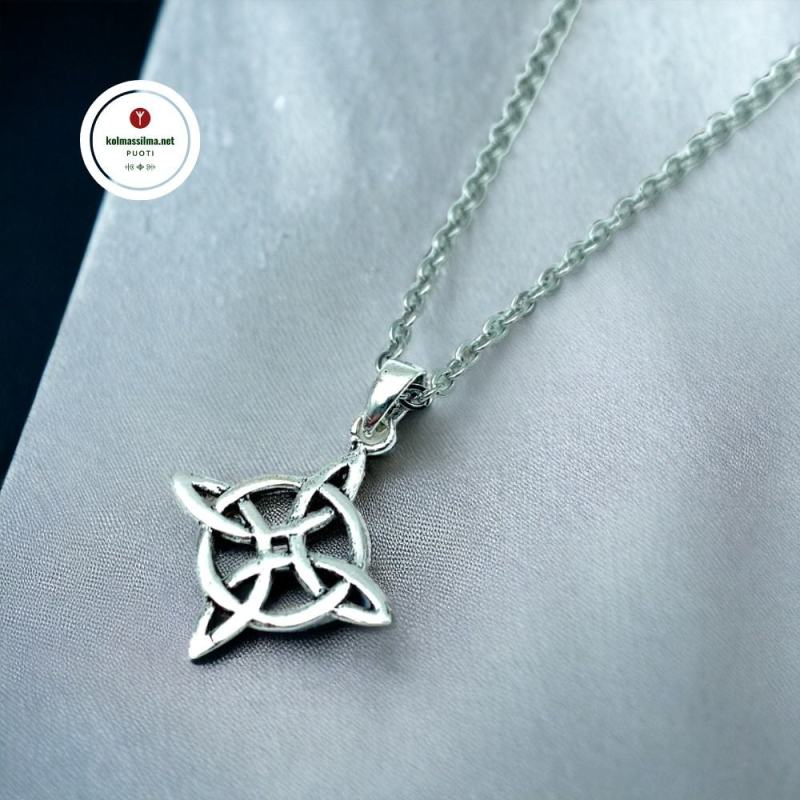 Suojeleva symboli Kaulakoru hopeinen Witch's Knot Noidansolmu merkitys Noitakoru Hopeakorut Symboli koru