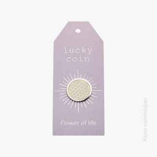Onnenkolikko Flower of Life symboli Ruostumatonta terästä Kaksipuolinen lucky coin Lahja ystävälle