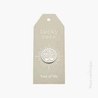 Onnenkolikko Tree of Life Elämänpuu symboli Ruostumatonta terästä Kaksipuolinen lucky coin Lahja ystävälle