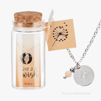 Kaulakoru Toivomuspullossa Sandstone voimakivi Symbolikorut Korulahja naiselle Wish bottle koru