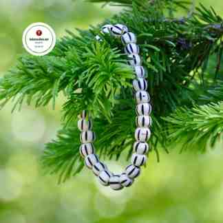 Luuhelmet Rannekoru Mustavalkoinen Luukorut Joustava rannekoru Korulahja naiselle miehelle