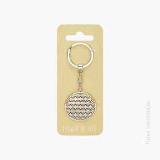 Avaimenperä Flower of Life Elämänkukka Symboli laukkukoru Lahja ystävälle