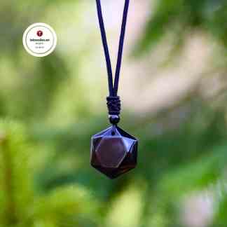Voimakivi Kaulakoru Kuusikulmainen Musta Obsidiaani Puolijalokivi korut Kivet ja kristallit Korulahja naiselle miehelle