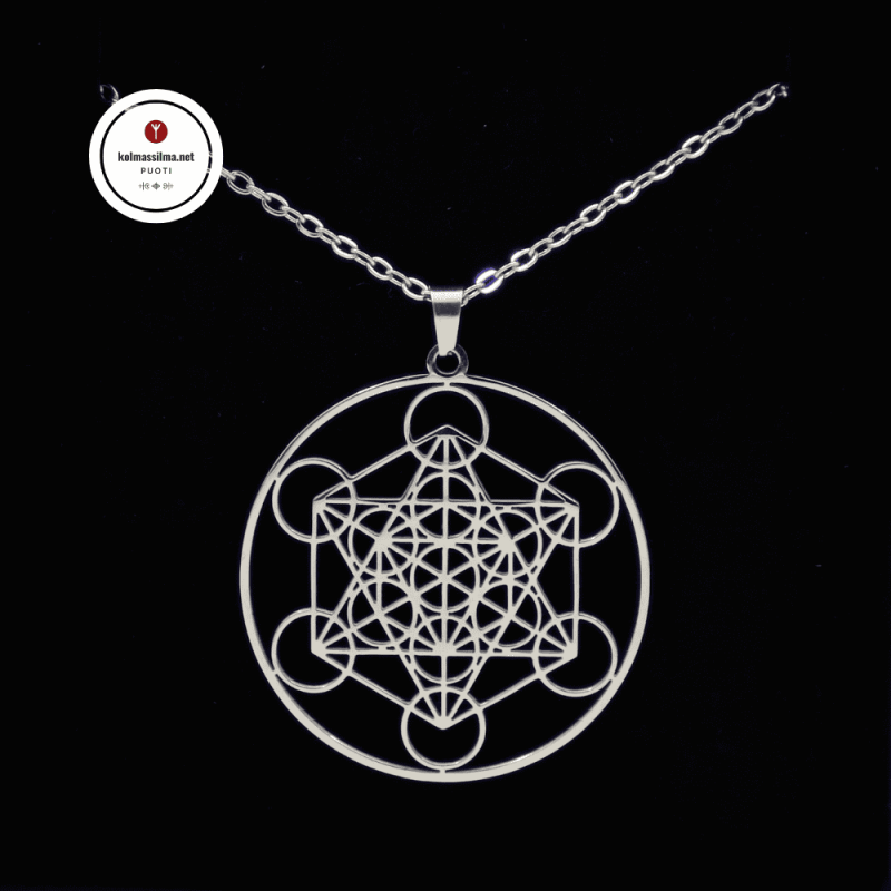 Metatron symboli kaulakoru Amuletti koru Teräskorut Metatronin kuutio