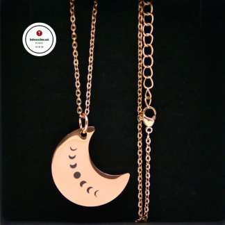 Kaulakoru Puolikuu Kuunvaiheet ruusukultaista terästä Kolmas Silmä Jewelry Korulahja naiselle Kuukoru