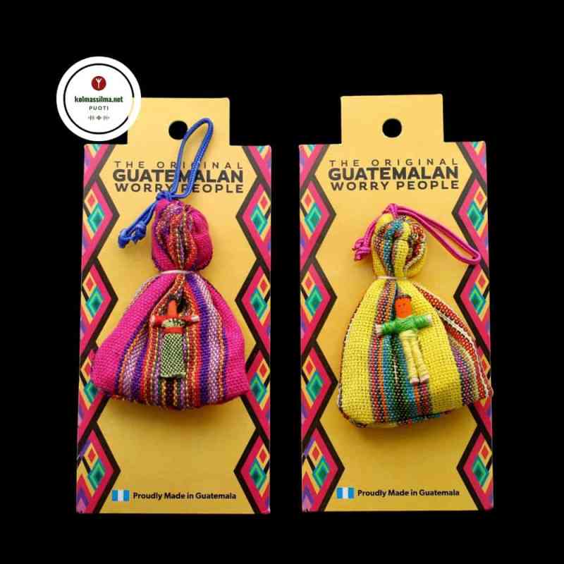 Huolinuket Worry Dolls - 6 nukkea värikkäässä pussukassa Mystiikka kauppa Noita kauppa