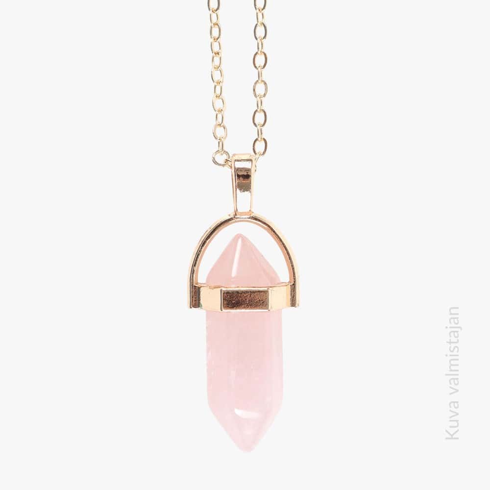 Kaulakoru Kristalliriipus Ruusukvartsi tuplakärki kullanvärinen Korulahja elämäni naiselle Suosituimmat naisten korut Kristalli korut Voimakivikoru