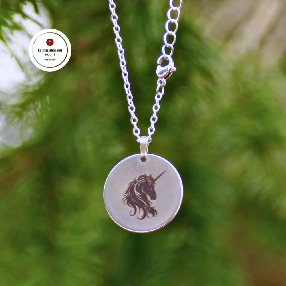 Kaulakoru Yksisarvinen Amuletti ruostumatonta terästä Symbolikorut Kolmas Silmä Jewelry Yksisarvinen voimaeläimenä