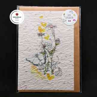 Istutettava Siemenkortti ja kirjekuori Perhonen Valkoinen Les cartes de Lulu Taidekortti Käsintehty ranskalainen tervehdyskortti Lahjaidea naiselle