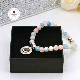 Kivirannekoru Elämänpuu Morganiitti Symbolikorut Tree of Life Kristalli korut Kolmas Silmä Jewelry