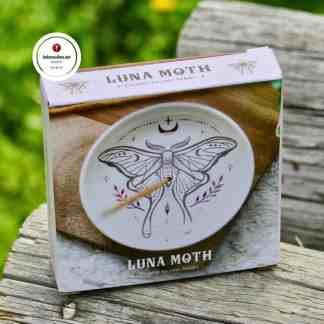 Luna Moth Yöperhonen Keraaminen Suitsukealusta Valkoinen/Ruusukulta Mitä yöperhonen symboloi Luonnonnoidan tarvikkeet Noita kauppa