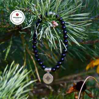 KSJ Kivirannekoru Noidansolmu symbolilla Musta Obsidiaani Suojevat korut symbolit Kolmas Silmä Jewelry Noidan symboli Noitakauppa Mystiikka puoti Noidan tarvikkeet amuletit korut