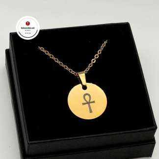 KSJ Kaulakoru Ankh Elämän avain kultaista terästä Käsintehtyjä koruja Korulahja Kolmas Silmä Jewelry Ankh-riipus Ankh risti merkitys koru