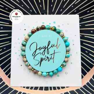 Joyful Spirit Voimakivi rannekoru Sininen Aqua Terra Jaspis kullattu Energiakivet Parantavat kivet Voimakivi koru Kivirannekoru