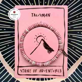 Talisman rannekoru ”Stone of Adventures” Thuliitti ruusukullattu Kivirannekoru Talismaani koru Voimakivikoru