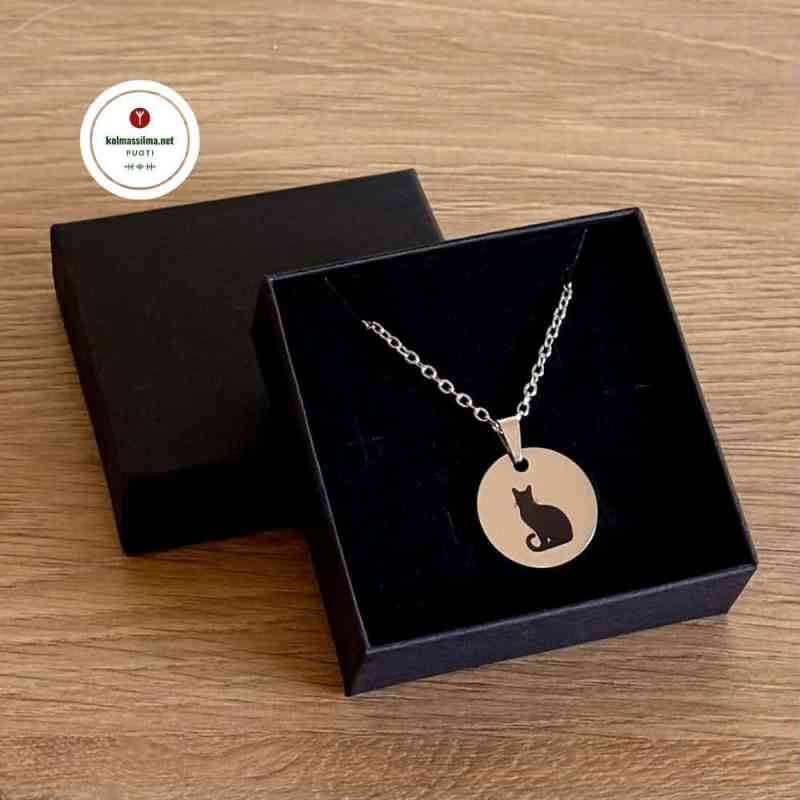 KSJ Voimaeläin Amuletti Musta Kissa (2 cm) ruostumatonta terästä Kissa voimaeläimenä Amuletti korut Kissa riipus Kolmas Silmä Jewelry