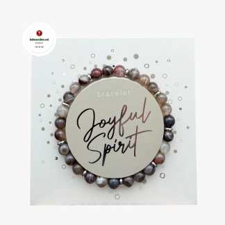 Joyful Spirit Voimakivi rannekoru Raitainen Botswana-Akaatti teräs Energiakivet Parantavat kivet Voimakivi koru