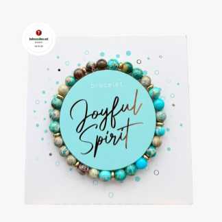 Joyful Spirit Voimakivi rannekoru Sininen Aqua Terra Jaspis kullattu Energiakivet Parantavat kivet Voimakivi koru Kivirannekoru