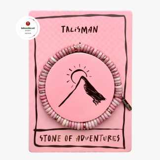 Talisman rannekoru ”Stone of Adventures” Thuliitti ruusukullattu Kivirannekoru Talismaani koru Voimakivikoru