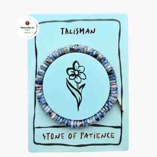 Talisman rannekoru ”Stone of Patience” Dumortieriitti ruusukullattu Kivirannekoru Talismaani koru Voimakivikoru