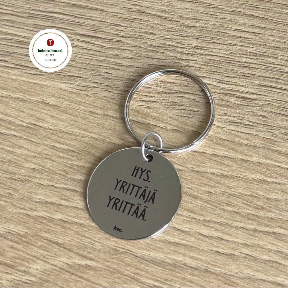 KSC Avaimenperä "Yrittäjän Mitali" Kielot kaksipuolinen Amuletti yrittäjälle Symbolikorut Kolmas Silmä Creations