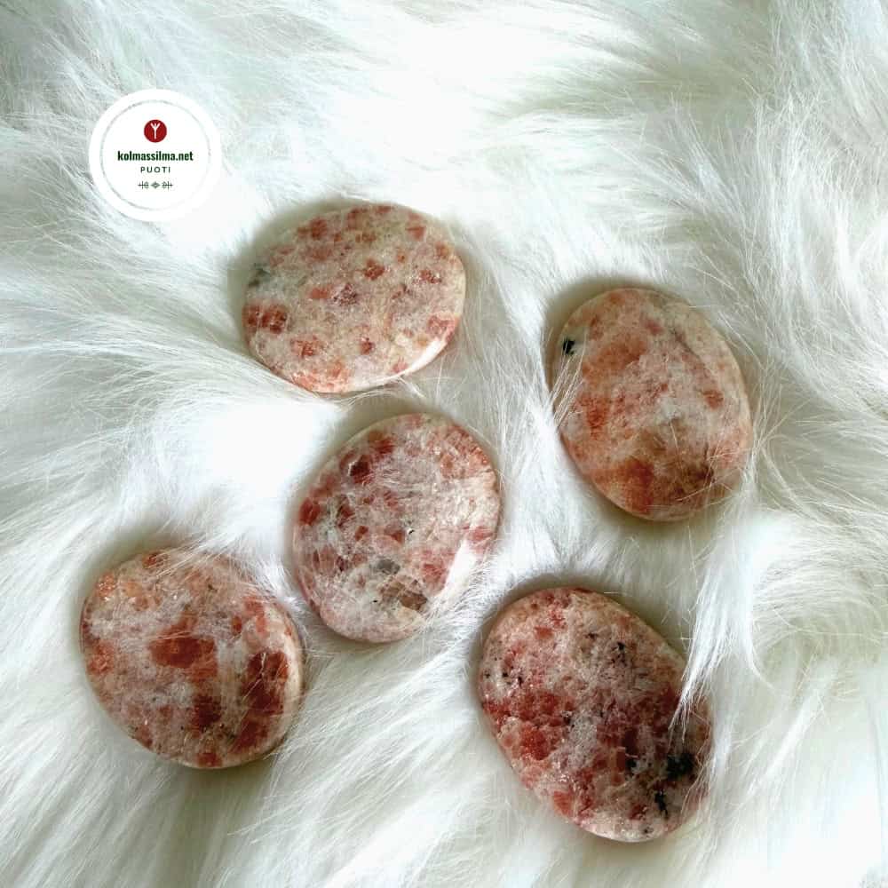 Huolikivi Sunstone Aurinkokivi noin 4 cm Kristallikauppa Espoo Kauniainen Kivikauppa netissä Voimakivet